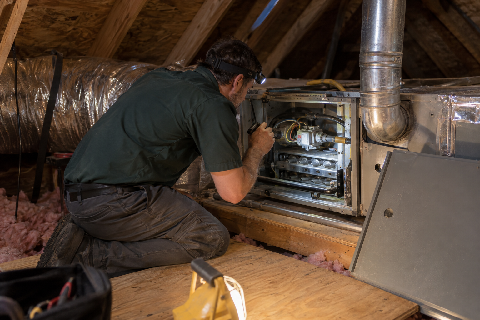 furnace repair at a Newport News home